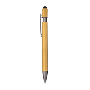 Bamboo and metal click pen. Burnished details and touch screen grommet - Img 10
