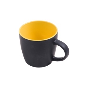 Ceramic black mug with interior colored (box) (0.35 L) - Img 5