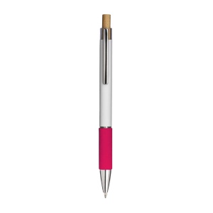 Click pen in aluminum. Colored grip with velvety effect, clip and metal details - Img 4