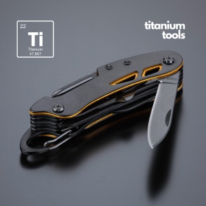 CO Optima titanium-coated steel pocket knife
