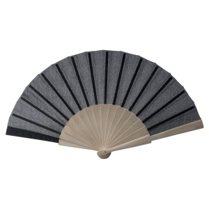Fan made of polycotton fabric (cotton + polyester) with wooden handle 23 cm long - Img 5