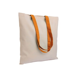 Geantă de cumpărături din bumbac natural 135 g/m2 cu mânere lungi colorate - Img 7