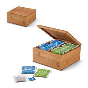 hi!™ ARNICA Bamboo tea box with 4 compartments and magnetic closure - Img 3