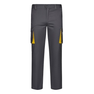 hi!™ VL FIDES Pantaloni extensibili cu buzunare multiple (240g/m²), în două tonuri, din bumbac (46%), EME (38%) și poliester (16%)