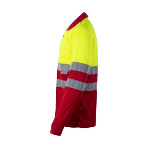 hi!™ VL VULCAN Tricou polo bicolor cu ochi de pasăre (160g/m²) cu mâneci lungi, din poliester (100%)