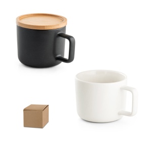 HI FANGIO. Cană din ceramică cu capac și bază din bambus 220 mL