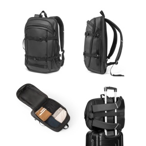 HI KAMPALA. Laptop backpack in 900D, high-density recycled polyester, with water-resistant coating and 210D recycled polyester lining 17'3"