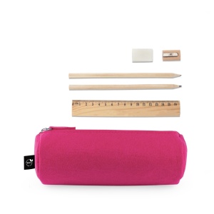 HI NOMAD. Husă multifuncțională din fetru reciclat (100% rPET) cu riglă, creioane, gumă și ascuțitoare