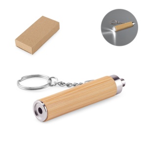 HI RACHEL. Breloc din bambus și ABS cu lanternă LED