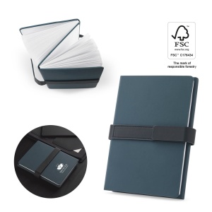 HI SANDERSON. Bloc de notițe A5 din PU (50% reciclat) cu două blocuri: pagini aliniate și pagini simple