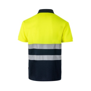 HI VL CUPID LARGE. Two-tone bird-eye polo shirt (160g/m²) with short sleeves, in polyester (100%) - Img 12