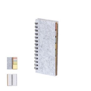 MAK Aurat - Sticky Notepad Felt RPET 30 Sheets Notepad. 25 Sticky Notes 4,5 x 4,5 cm. 125 Mini Sticky Notes 1,2 x 4,5 cm - Img 1