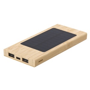MAK Molden - Power Bank Bamboo 4000 mAh. Solar Charging. 2 USB Outputs. Type C Output and Input - Img 2