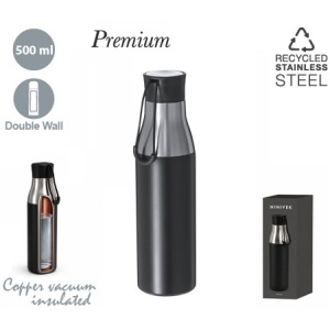 MAK Salen - Sticlă izotermă din oțel inoxidabil reciclat 500 ml. Izolată în vid cu cupru