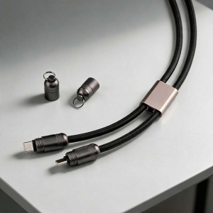 Marconi 2-in1 Cable and Phone Strap rPET. USB-C to USB-C. 60W Fast Charge - Img 3