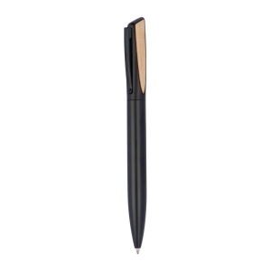 MC Metal ball pen with bamboo appliquees