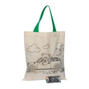 MC Sacoșă bumbac 120 g/m² cu creioane colorate