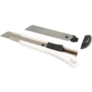 ON™ ABS Stanley knife with locking mechanism, large, 2 spare blades