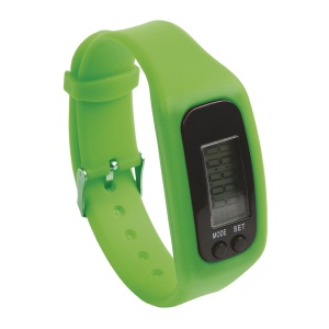 ON™ Activity tracker: pedometer, calories burned, distance travelled, watch. Rubber bracelet