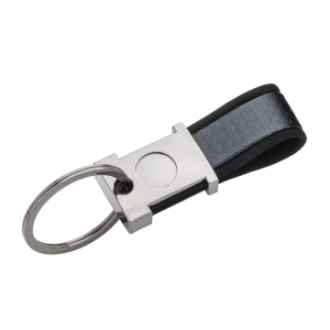 ON™ Keyring in burnished metal and two-tone PU, with space suitable for resin logo