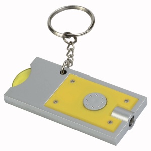 ON™ Plastic key ring with shopping trolley token and light