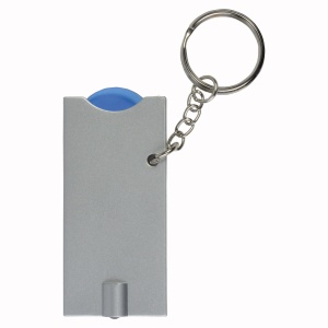 ON™ Plastic key ring with shopping trolley token and light