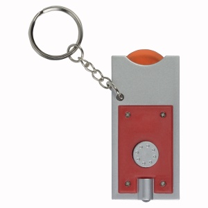 ON™ Plastic key ring with shopping trolley token and light
