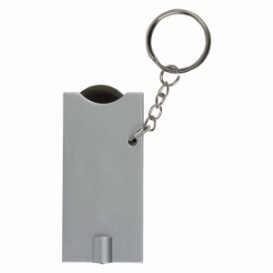 ON™ Plastic key ring with shopping trolley token and light