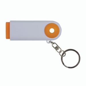 ON™ Plastic key ring with shopping trolley token and 2-LED light
