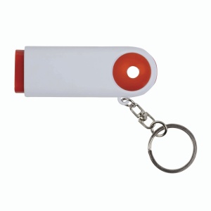 ON™ Plastic key ring with shopping trolley token and 2-LED light