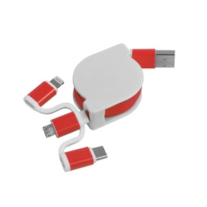 ON™ Retractable charging cable USB, Type-C, lightning and micro USB