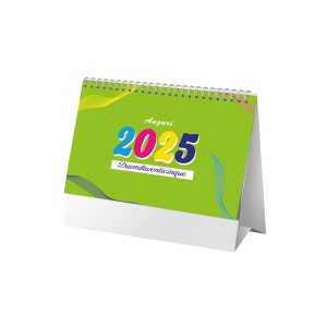 ON™ Monthly desk calendar 2025, 13 sheets on matte coated paper, 4 colors, spiral