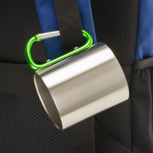 ON™ Steel mug with aluminum carabiner handle, 200 ml