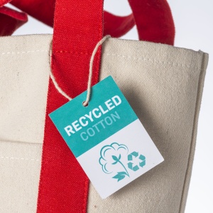 ON™ Geantă mini shopper din bumbac reciclat 340 g/m2, cu mânere și bază colorate. Certificare GRS - Img 12