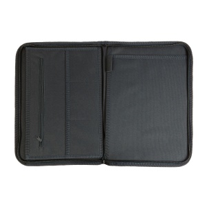 ON™ 600D polyester brief folder with zip closure, 6 inside compartments