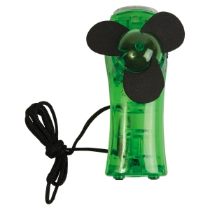 ON™ Mini pocket fan with built-in 2-LED torch light (AA batteries not included)