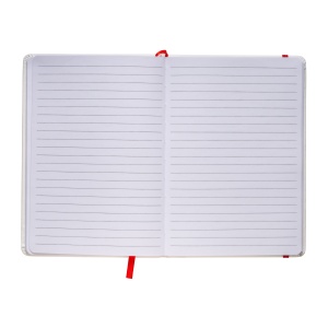 ON™ Notebook with coloured elastic, ruled sheets, satin bookmark