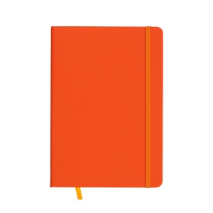 ON™ PU notebook with coloured elastic, ruled sheets (80 pages), ivory colour, satin bookmark