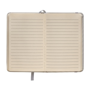 ON™ PU notebook with coloured elastic, ruled sheets (80 pages), satin bookmark
