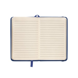 ON™ PU notebook with coloured elastic, ruled sheets (80 pages), satin bookmark