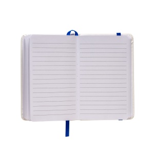 ON™ PU notebook with coloured elastic, ruled sheets (80 pages), satin bookmark