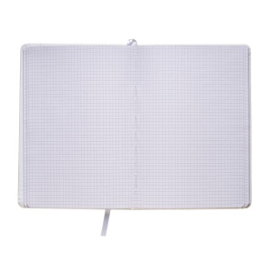 ON™ PU notebook with coloured elastic, squared sheets (80 pages), satin bookmark