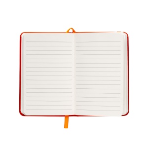 ON™ PVC notebook with coloured elastic, ruled sheets (80 pages), satin bookmark