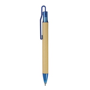 ON™ Push button ball pen with recycled carton barrel and plastic fittings