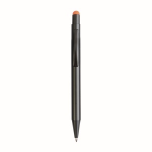 ON™ Aluminum push button ball pen with colored touch screen and laser engraved logo
