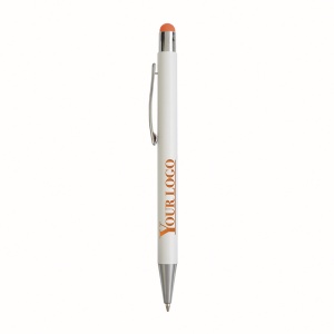 ON™ Aluminum push button ball pen with colored touch screen and laser engraved logo