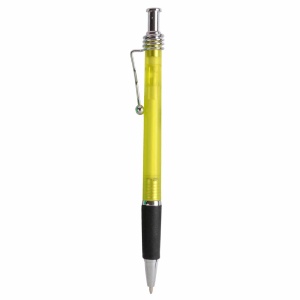 ON™ Snap pen with frosted barrel, metal wavy clip and rubberised grip