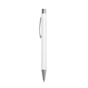 ON™ Recycled paper snap pen, chrome-plated details and metal clip