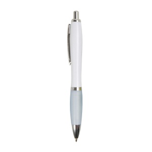 ON™ ABS plastic snap pen with white barrel, Italian flag-coloured grip and metal clip