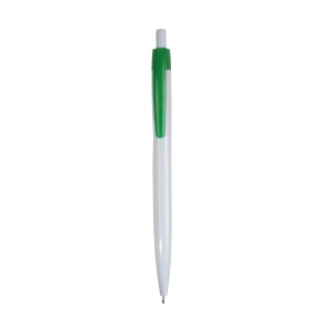 ON™ Plastic snap pen with white barrel and coloured clip